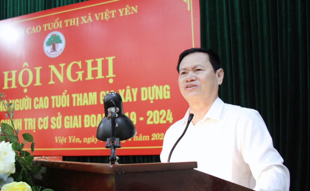 Ông Dương Văn Trọng, Chủ tịch Hội NCT tỉnh Bắc Giang phát biểu.