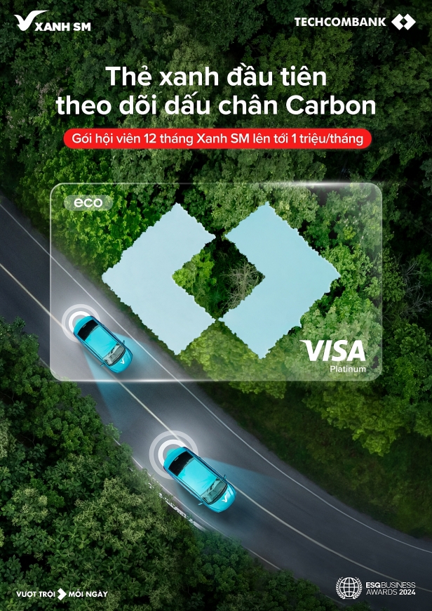 Techcombank Visa Eco: Thẻ xanh đầu tiên theo dõi dấu chân carbon cho bạn tiến bước sống xanh mỗi ngày