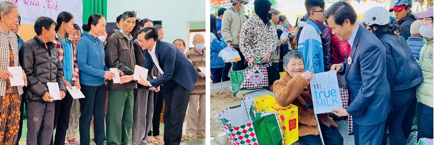 Những phần quà Tết từ 3 đơn vị được trao tận tay tới người dân ở Bình Định và Lâm Đồng