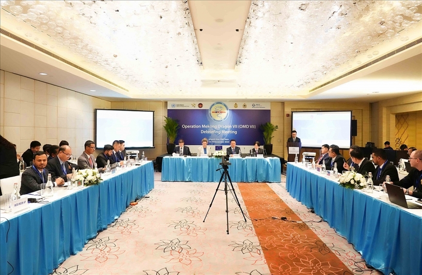 Toàn cảnh Hội nghị Tổng kết Chiến dịch Con Rồng Mê Kông 7 (OMD 7) diễn ra vào ngày 18-19/11/2025 tại Khánh Hòa.