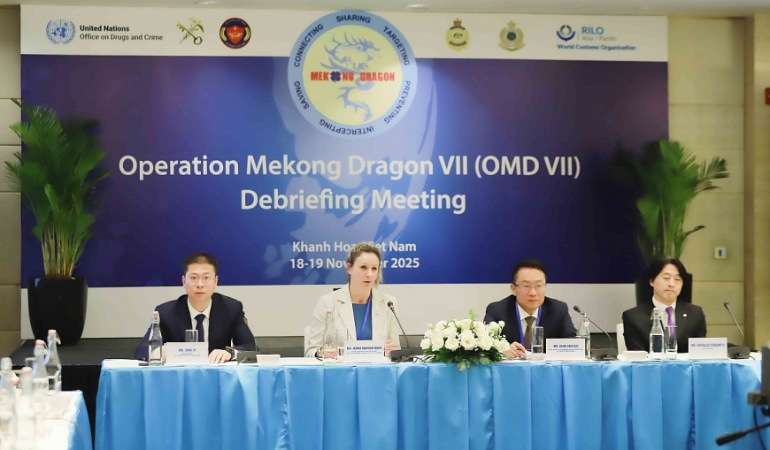 Đại biểu các nước thành viên và tổ chức quốc tế trao đổi, thảo luận về kết quả hợp tác trong khuôn khổ Chiến dịch Con rồng Mê Kông.