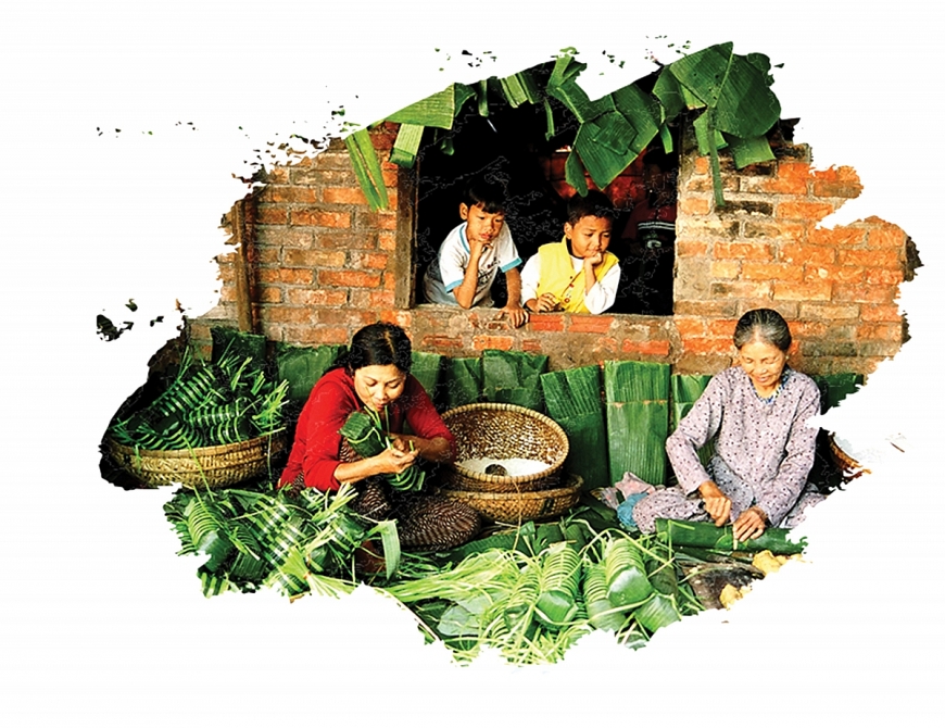 Bánh tét ngày Xuân