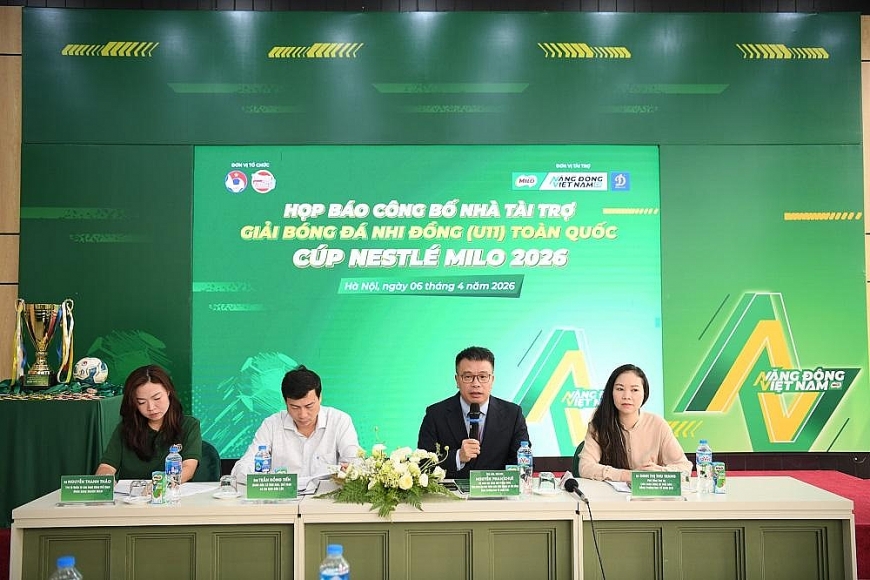 Họp báo công bố Nhà tài trợ Giải Bóng đá Nhi đồng (U11) Toàn quốc Cúp Nestlé MILO 2026