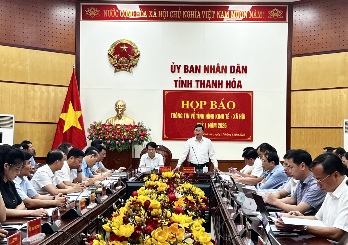 Tỉnh Thanh Hóa tổ chức Họp báo thông tin về tình hình kinh tế, xã hội quý I/2026