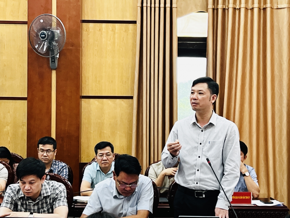 Ông Lê Văn Trung - Giám đốc Sở Văn hóa, Thể thao và Du lịch tỉnh Thanh Hóa phát biểu tại buổi Họp báo